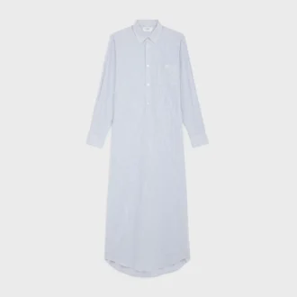 Abito camicia lungo in cotone a righe