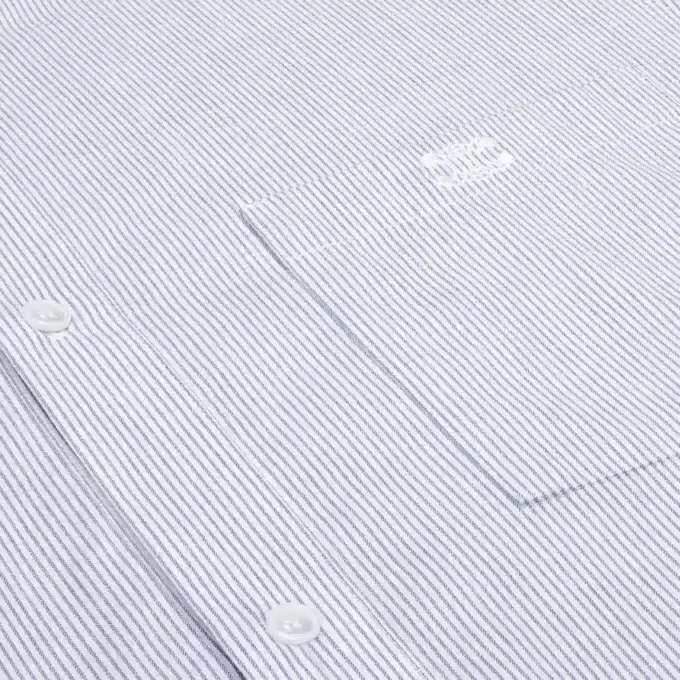 Abito camicia lungo in cotone a righe Abito camicia lungo in cotone a righe