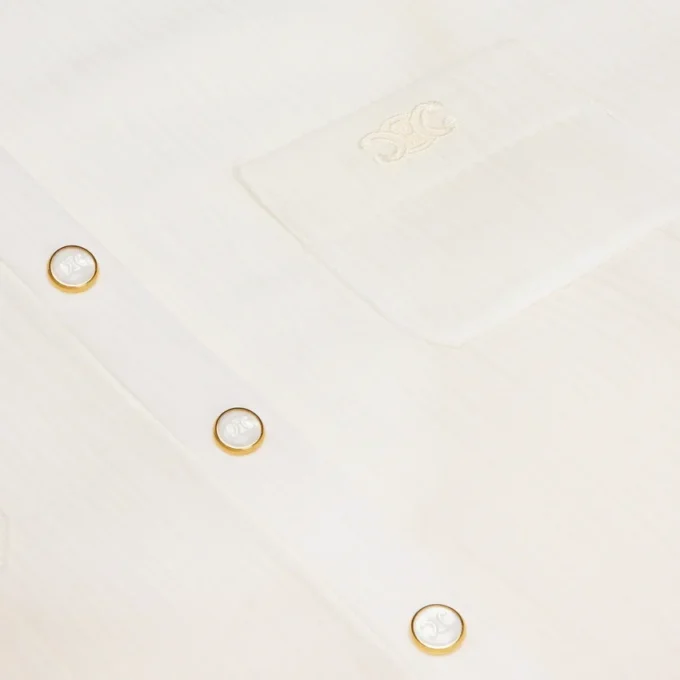 Abito camicia lungo in crepé di cotone e seta
