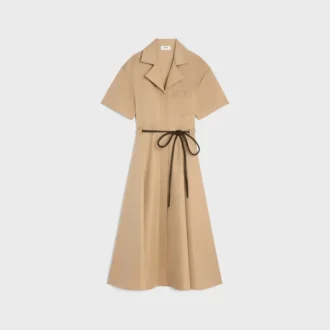 Abito in twill di cotone e seta