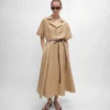 Abito in twill di cotone e seta