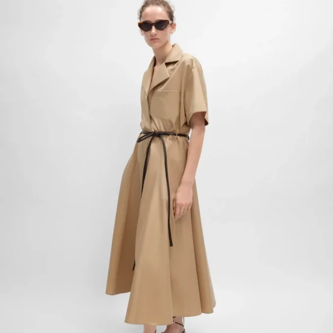 Abito in twill di cotone e seta
