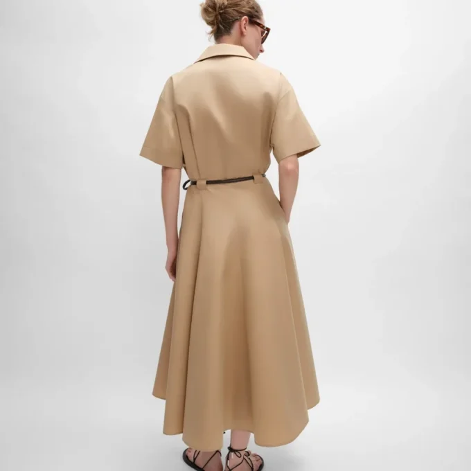 Abito in twill di cotone e seta