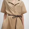 Abito in twill di cotone e seta