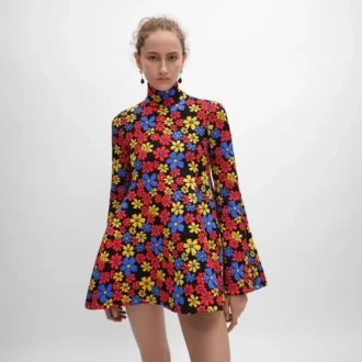 Abito midi in jacquard di poliammide