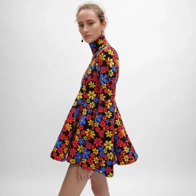 Abito midi in jacquard di poliammide Abito midi in jacquard di poliammide
