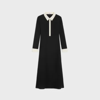 Abito polo midi in georgette di viscosa