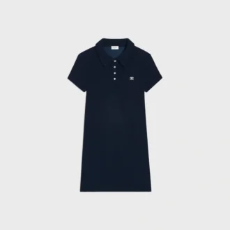 Abito polo mini in cotone felpato