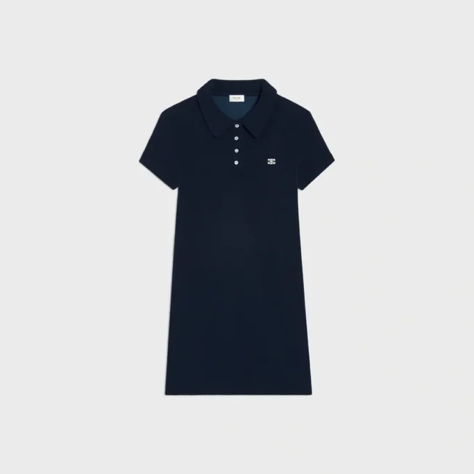 Abito polo mini in cotone felpato Abito polo mini in cotone felpato