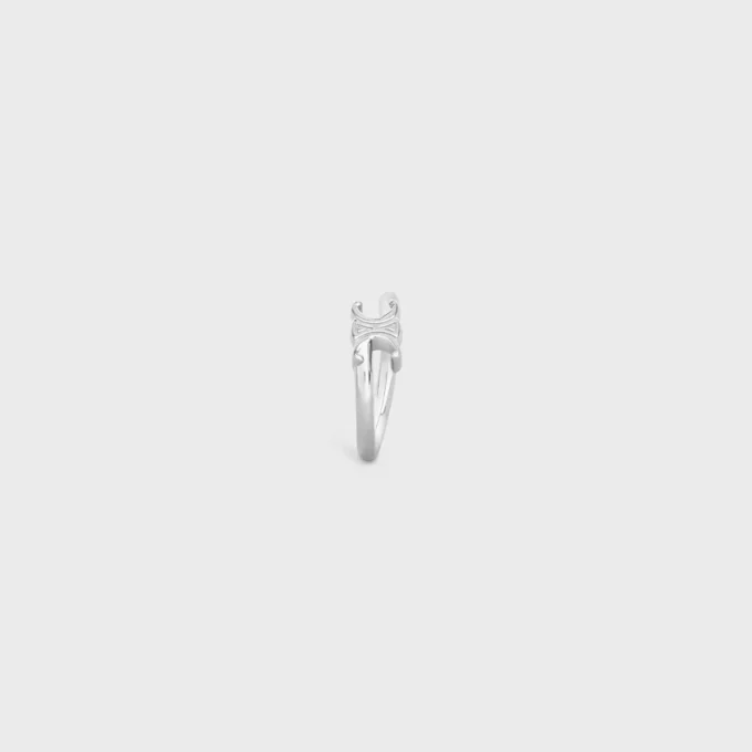 Anello asimmetrico Triomphe in ottone con finitura in rodio Anello asimmetrico Triomphe in ottone con finitura in rodio