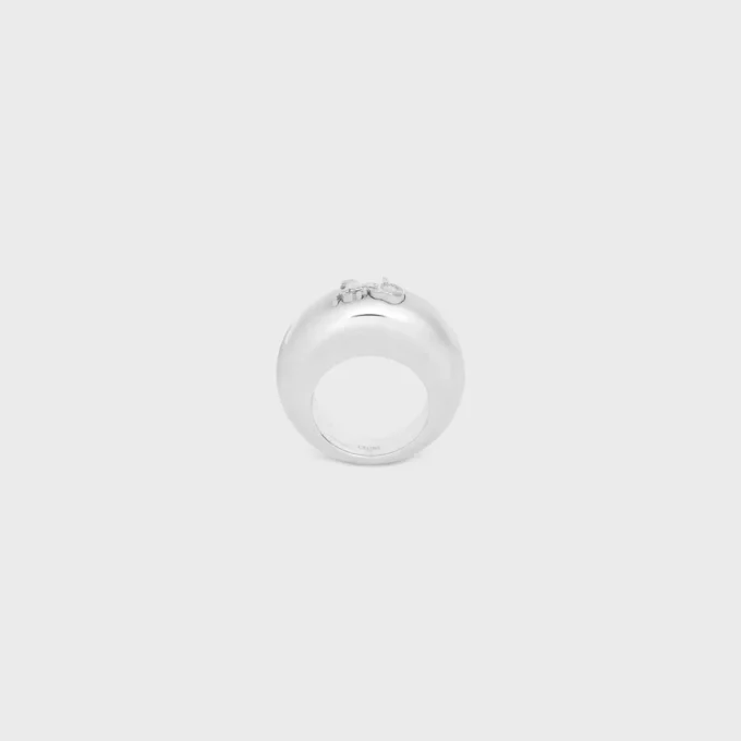 Anello CELINE Sulky in ottone con finitura in rodio Anello CELINE Sulky in ottone con finitura in rodio