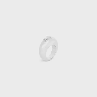 Anello CELINE Sulky in ottone con finitura in rodio