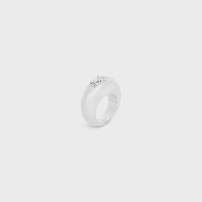 Anello CELINE Sulky in ottone con finitura in rodio Anello CELINE Sulky in ottone con finitura in rodio