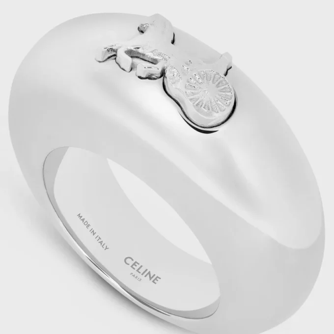 Anello CELINE Sulky in ottone con finitura in rodio Anello CELINE Sulky in ottone con finitura in rodio