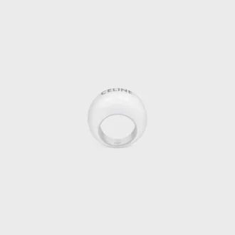 Anello CELINE Sulky in smalto e ottone con finitura in rodio