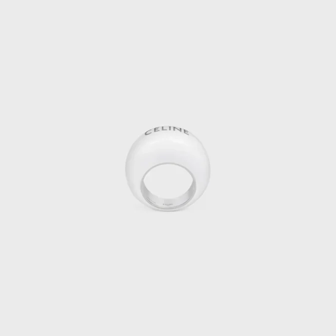 Anello CELINE Sulky in smalto e ottone con finitura in rodio Anello CELINE Sulky in smalto e ottone con finitura in rodio