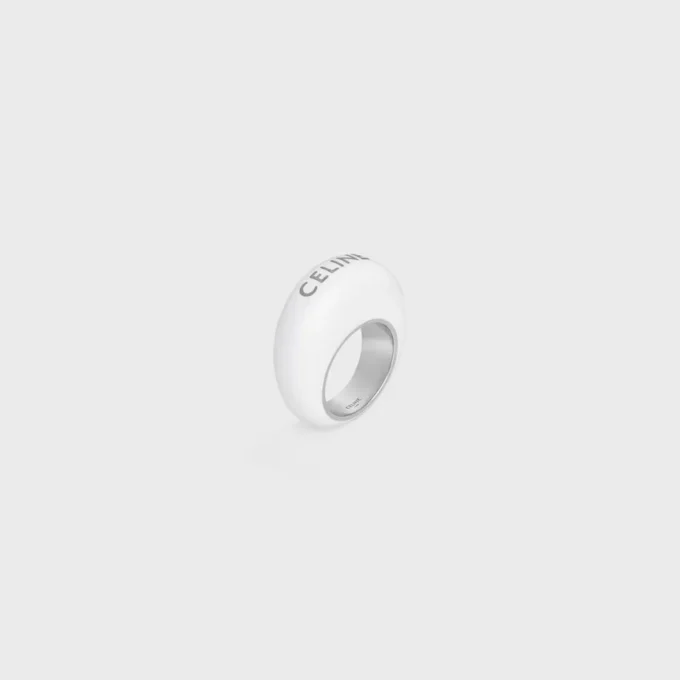 Anello CELINE Sulky in smalto e ottone con finitura in rodio Anello CELINE Sulky in smalto e ottone con finitura in rodio