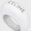 Anello CELINE Sulky in smalto e ottone con finitura in rodio Anello CELINE Sulky in smalto e ottone con finitura in rodio