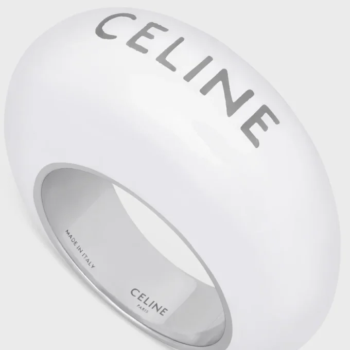 Anello CELINE Sulky in smalto e ottone con finitura in rodio Anello CELINE Sulky in smalto e ottone con finitura in rodio