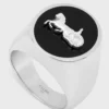 Anello con sigillo CELINE Sulky in smalto e ottone con finitura in rodio Anello con sigillo CELINE Sulky in smalto e ottone con finitura in rodio
