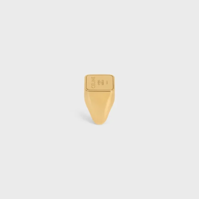 Anello con sigillo quadrato Triomphe in ottone con finitura dorata Anello con sigillo quadrato Triomphe in ottone con finitura dorata