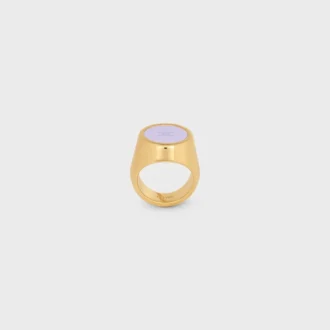 Anello con sigillo Triomphe in vernice e ottone con finitura dorata