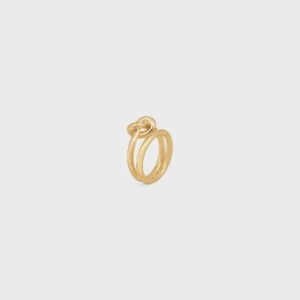 Anello doppio Knot in ottone con finitura dorata