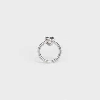 Anello Knot in ottone con finitura in rodio