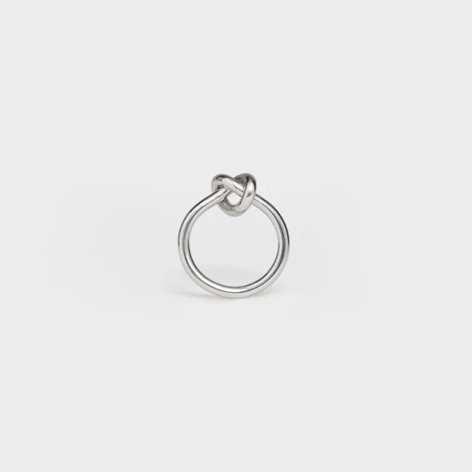 Anello Knot in ottone con finitura in rodio Anello Knot in ottone con finitura in rodio