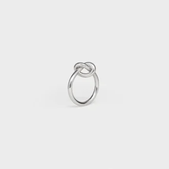 Anello Knot in ottone con finitura in rodio
