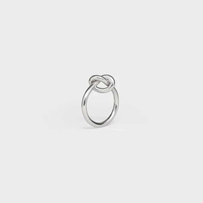 Anello Knot in ottone con finitura in rodio Anello Knot in ottone con finitura in rodio