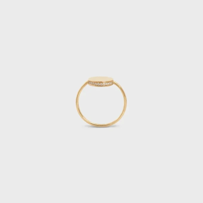 Anello Medaille CELINE in oro giallo e diamanti Anello Medaille CELINE in oro giallo e diamanti