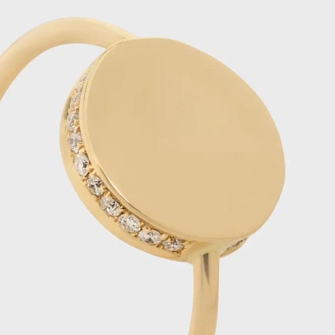 Anello Medaille CELINE in oro giallo e diamanti Anello Medaille CELINE in oro giallo e diamanti