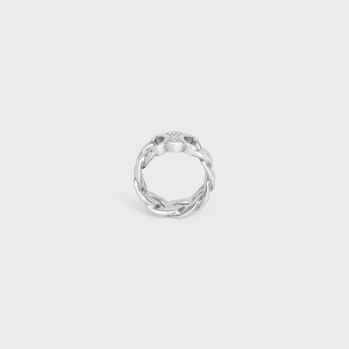 Anello Triomphe Gourmette in ottone con finitura in rodio Anello Triomphe Gourmette in ottone con finitura in rodio