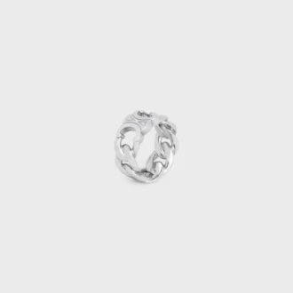 Anello Triomphe Gourmette in ottone con finitura in rodio