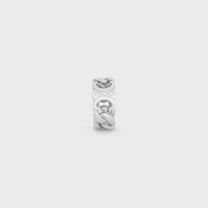 Anello Triomphe Gourmette in ottone con finitura in rodio Anello Triomphe Gourmette in ottone con finitura in rodio