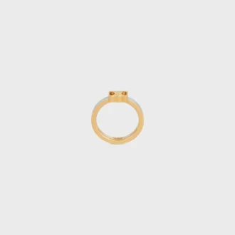 Anello Triomphe in smalto e ottone con finitura dorata