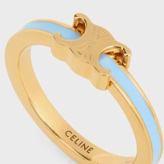 Anello Triomphe in smalto e ottone con finitura dorata