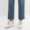Ballerina morbida con lacci e tacco in pelle di vitello – Concia vegetale Ballerina morbida con lacci e tacco in pelle di vitello – Concia vegetale