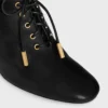 Ballerina morbida con lacci e tacco in pelle di vitello – Concia vegetale Ballerina morbida con lacci e tacco in pelle di vitello – Concia vegetale