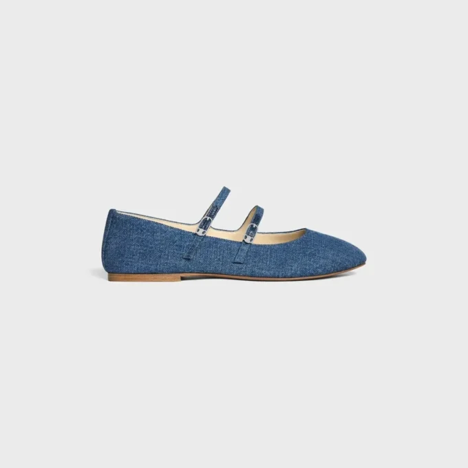 Ballerine CELINE a doppio cinturino in denim Ballerine CELINE a doppio cinturino in denim