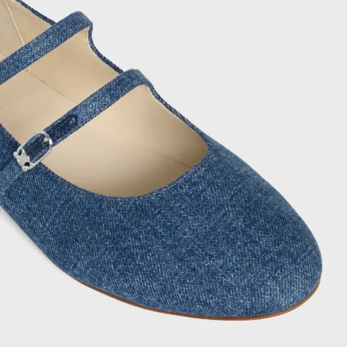 Ballerine CELINE a doppio cinturino in denim Ballerine CELINE a doppio cinturino in denim
