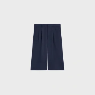 Bermuda in gabardine di cotone e lana