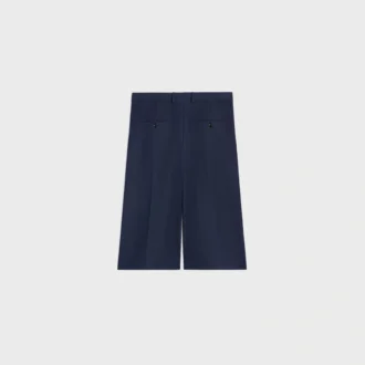 Bermuda in gabardine di cotone e lana