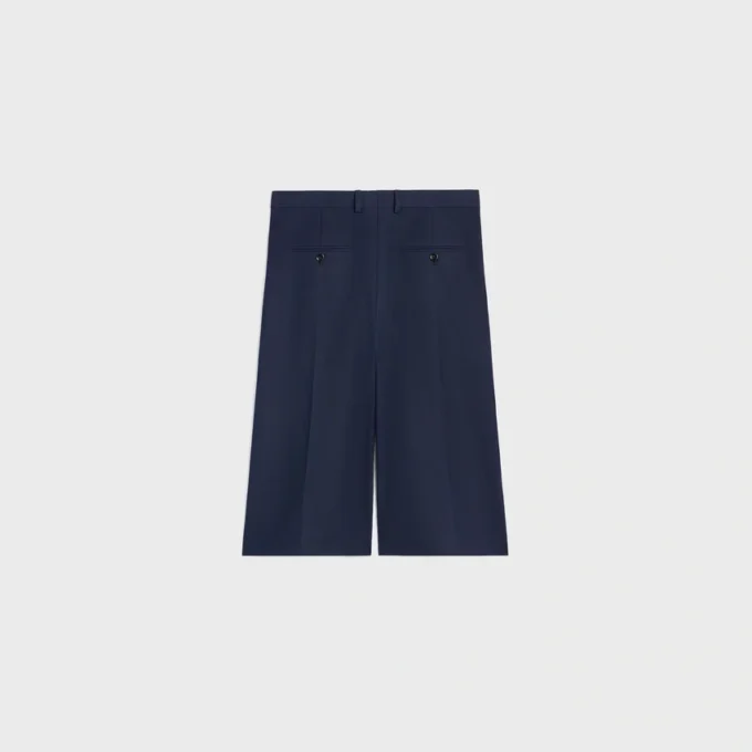 Bermuda in gabardine di cotone e lana