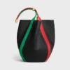 Borsa a secchiello grande in pelle di vitello liscia Borsa a secchiello grande in pelle di vitello liscia