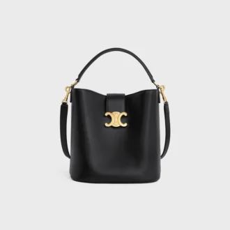 Borsa a secchiello media Louise in pelle di vitello liscia