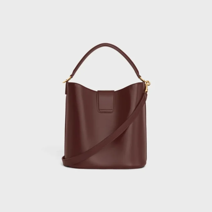 Borsa a secchiello media Louise in pelle di vitello liscia Borsa a secchiello media Louise in pelle di vitello liscia