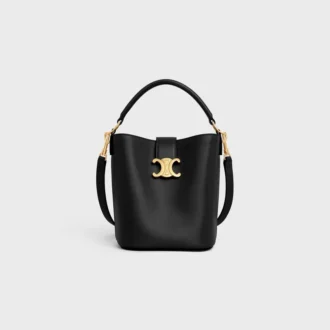 Borsa a secchiello piccola Louise in pelle di vitello liscia