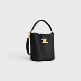 Borsa a secchiello piccola Louise in pelle di vitello liscia